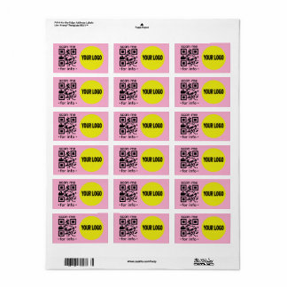 QR-code logo modern roze zwart zakelijk bewerkbaar Etiket