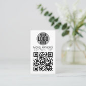 QR-code Logo Moderne, eenvoudige, witte Profession Visitekaartje (Staand voorkant)