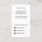 QR-code Logo Moderne, eenvoudige, witte Profession Visitekaartje (Achterkant)