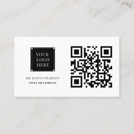 QR Code Logo Moderne minimale Professionele zaken Visitekaartje (Voorkant)