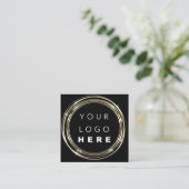 QR Code Logo Online Winkelen Lijst Gold Black Whit Vierkante Visitekaartje (Staand voorkant)