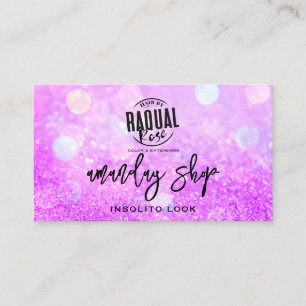 QR Code Logo Online Winkelen Paars Glitter Hologra Visitekaartje