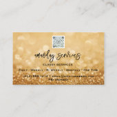 QR Code Logo Online Winkelgoud Glitter Visitekaartje (Achterkant)