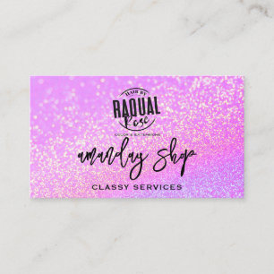 QR Code Logo Online Winkelroze Glitter Gold Visitekaartje