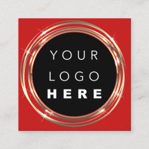 QR Code Logo Online Winkelzwart wit rood Vierkante Visitekaartje