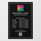 QR Code Logo Openingstijden Eenvoudig Minimalistis Raamsticker (Vel)