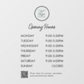 QR Code Logo openingstijden voor zakelijke gebruik Raamsticker (Vel)