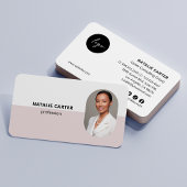 QR CODE Logo OVAL Photo Professional BLUSH PINK Visitekaartje