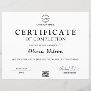 QR Code Logo Professional Certificate Award