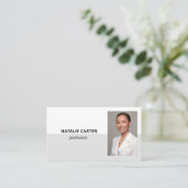 QR CODE Logo Professioneel Fotoportret Grijs Visitekaartje (Staand voorkant)