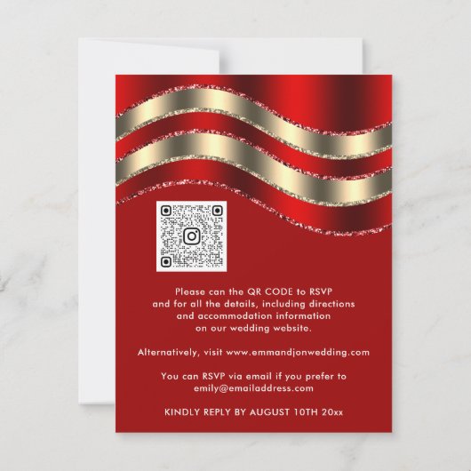 QR Code Logo Red Gold Kerstmis Feestdagen (Achterkant)