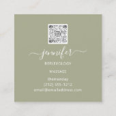 QR Code Logo Reflexology Foot Massage Fee Mint Vierkante Visitekaartje (Achterkant)