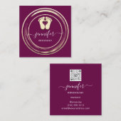 QR Code Logo Reflexology Foot Massage Feet Berry Vierkante Visitekaartje (Voorkant / Achterkant)