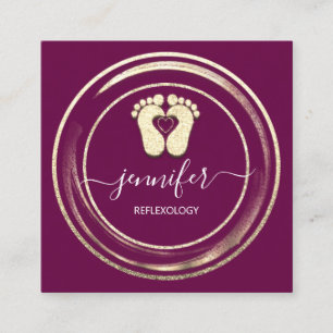 QR Code Logo Reflexology Foot Massage Feet Berry Vierkante Visitekaartje