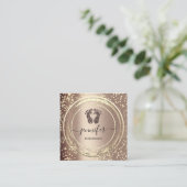 QR Code Logo Reflexology Foot Massage Feet Roos Vierkante Visitekaartje (Staand voorkant)