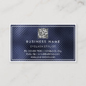 QR CODE Logo Restaurant Koken Diet Chef Navy Visitekaartje (Achterkant)