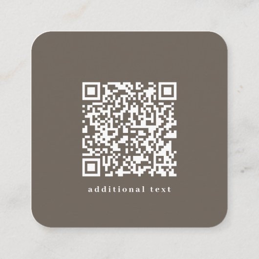 QR code & Logo Retro-Modern Beige & Grijs Vierkante Visitekaartje (Achterkant)