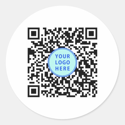 QR-code Logo Ronde Sticker (Voorkant)