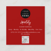 QR Code Logo Rood Abstract Moderne Minimalisme Vierkante Visitekaartje (Achterkant)