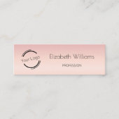 QR-code | LOGO |Roze Blush gradiënt Mini Mini Visitekaartje (Voorkant)