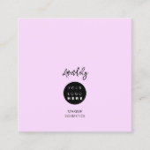 QR-code Logo Roze minimalistisch deegelaar Vierkante Visitekaartje (Voorkant)