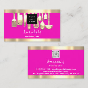 QR CODE Logo Roze Persoonlijke kaas Koken Visitekaartje
