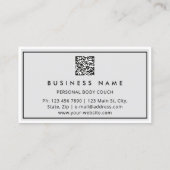QR-CODE Logo Sculpting Massage Care Grey Visitekaartje (Achterkant)