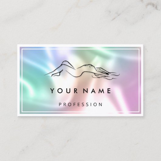 QR-CODE Logo Sculpting Massage Care Holograaf Visitekaartje (Voorkant)