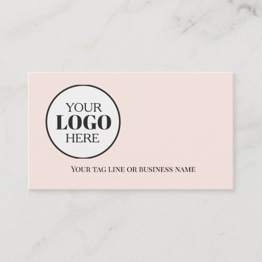QR Code Logo Simple Soft Pink Visitekaartje (Voorkant)