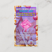 QR Code, Logo & Slogan (Handmade Chef) Cake Bakery Visitekaartje (Voorkant)