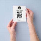 QR Code Logo Social Media Business Flyer (Hand)
