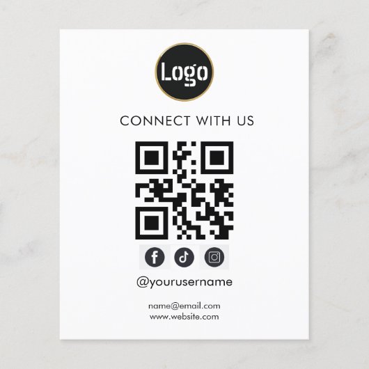 QR Code Logo Social Media Business Flyer (Voorkant)