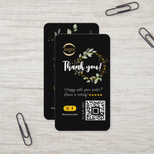 QR-code logo sociale media bedankt zwart Visitekaartje