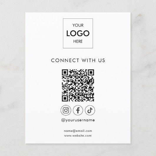 QR Code Logo Sociale media Business Flyer (Voorkant)