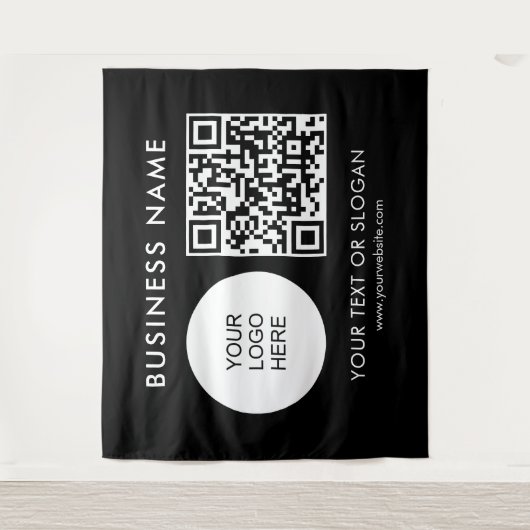 QR Code Logo Tekst Seminar Party Event Business Wandkleed (Voorkant)