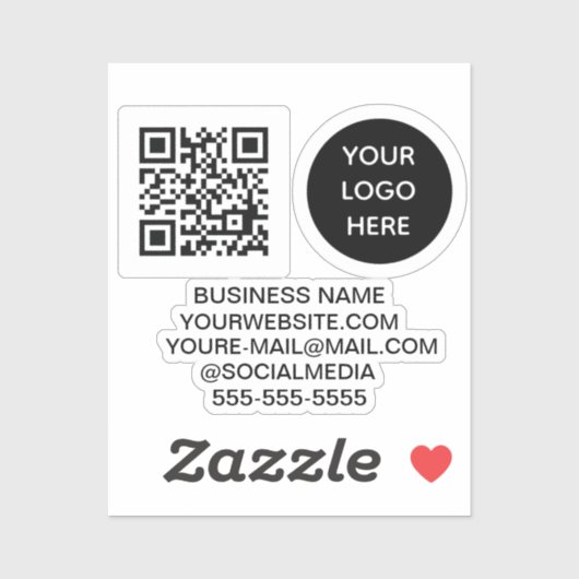 QR Code Logo Vinyl Bedrijf Sticker (Vel)