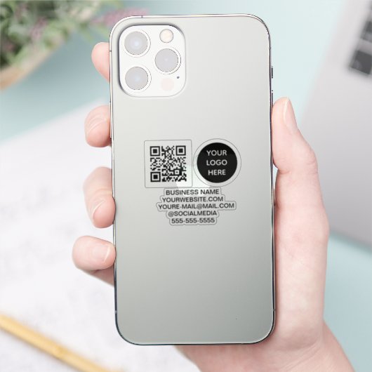 QR Code Logo Vinyl Bedrijf Sticker (Telefoon)