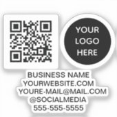 QR Code Logo Vinyl Bedrijf Sticker (Voorkant)