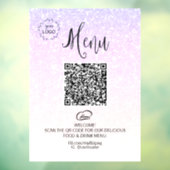 *~* QR-code logo voor voedselmenu met ombre glitte Raamsticker (Vel 3)