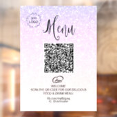 *~* QR-code logo voor voedselmenu met ombre glitte Raamsticker (Vel 2)