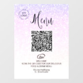 *~* QR-code logo voor voedselmenu met ombre glitte Raamsticker (Vel)
