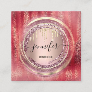 QR-code Logo Winkelen Blush Roos Gold Drivers Circ Vierkante Visitekaartje