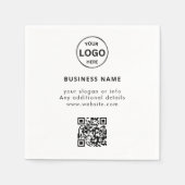 Qr Code Logo Zakelijk Minimalistisch Eenvoudig Servet (Voorkant)