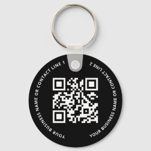 QR Code Logo Zakelijk Zwart Sleutelhanger