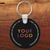 QR Code Logo Zakelijk Zwart Sleutelhanger (Achterkant)