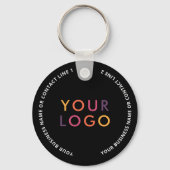 QR Code Logo Zakelijk Zwart Sleutelhanger (Achterkant)