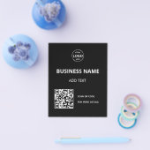 QR Code Logo Zwart Modern Flyer (Enkel)