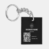 QR Code Logo Zwart Moderne Sleutelhanger (Voorkant Links)
