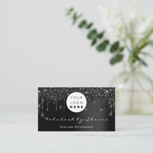 Qr Code Logo - zwarte schijven - Professional Visitekaartje (Staand voorkant)