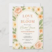 QR Code Love in Bloom Floral Bridal Shower Kaart (Voorkant)